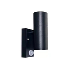 Warna Putih Hangat IP65 Lampu dinding luar ruangan dengan rangka hitam untuk Halaman dengan LED COB
