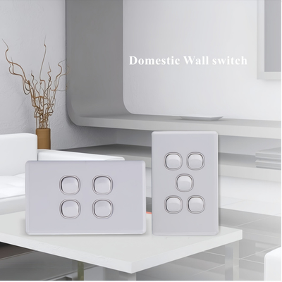 Custom Logo Merek Standar Australia 250V 16A 4 Gang Electrical Wall Switch