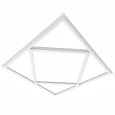 Desain DIY 595x595 Pencahayaan tepi dalam ruangan LED Pencahayaan bingkai panel miring untuk pusat perbelanjaan kantor