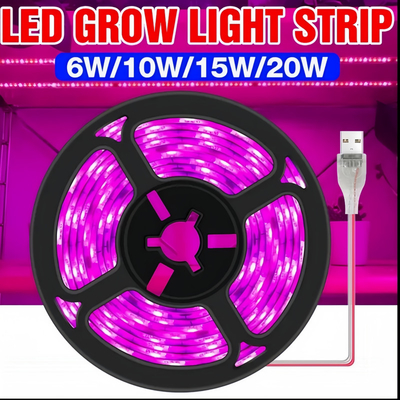 Strip Tanaman Spektrum Penuh Pencahayaan Tahan Air Dalam Ruangan Strip Lampu Tumbuh LED