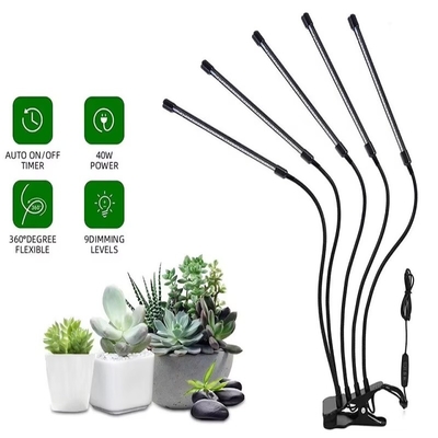 Clip Full Spectrum Dimmable Plant Grow Lamp dengan lampu merah biru untuk rumah kaca atau tanaman dalam ruangan
