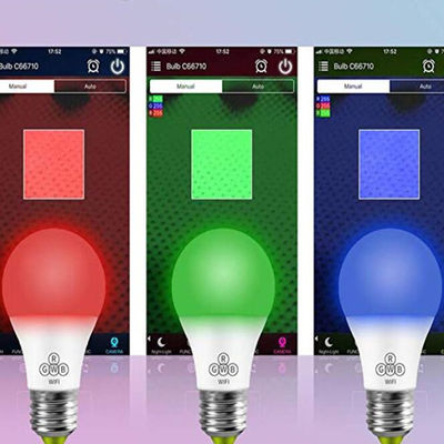 LED Smart RGB Bulb Dikendalikan oleh Aplikasi Seluler untuk KTV Melalui WIFI atau Blue Teeth