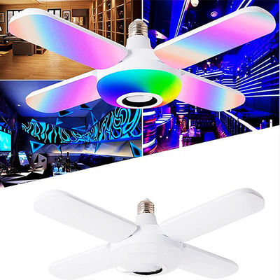 Four Leaf Fan Blade 20w Lampu Musik Bluetooth, Bola Lampu Led Dalam Ruangan Cri80