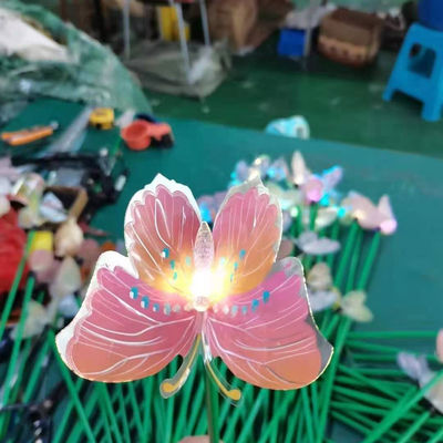 Cri70 1m 1.2m Tinggi Solar Flower Light Untuk Taman Liburan