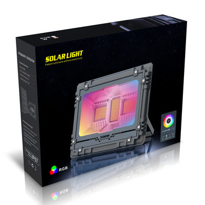 Bluetooth 60w Solar Rgb Flood Light IP66 Untuk Pesta Keluarga Taman Halaman