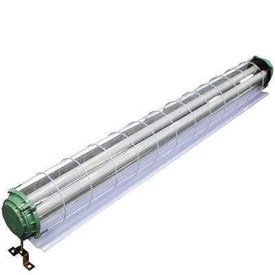 Bahan Besi 2xT8 Explosion Proof Perlengkapan tabung LED dengan Naungan untuk Penambangan